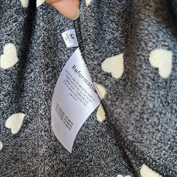 Reformation Joelle Black Heart Print Blouse - Picture 16 of 16